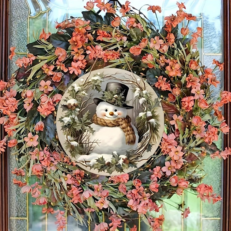 現物サンタクロース雪だるまヘラジカ円形標識クリスマス装飾看板ペンダント木製工芸品|undefined