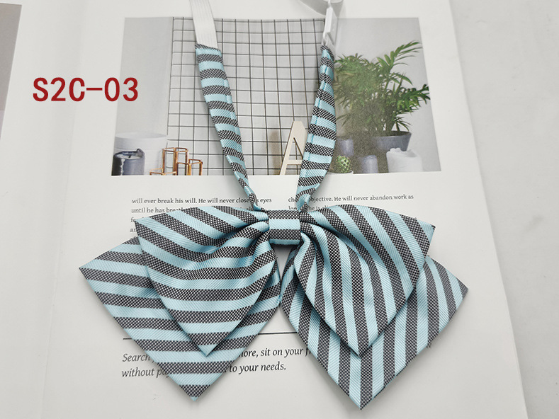 Fabricante spot doble mariposa grande JK pajarita pajarita flor traje de soltero todo fósforo raya universal lazo mujer