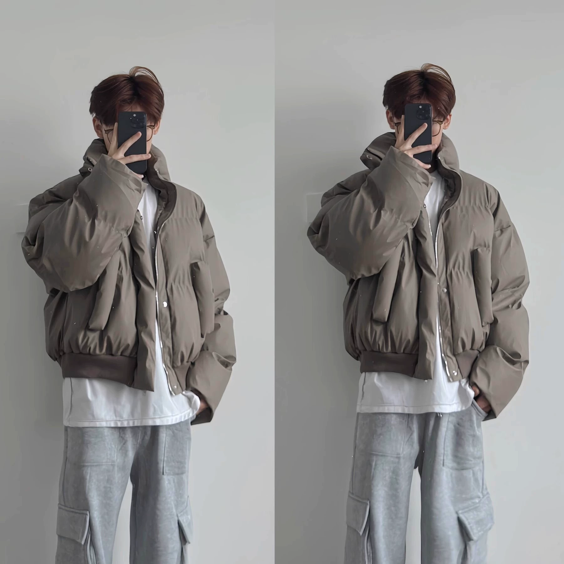 Pupi хлопчатобумажная одежда мужской зимний американский бренд Toai To Shuai хлопчатобумажная куртка короткая стоячий воротник свободный хлебный костюм хлопчатобумажная куртка