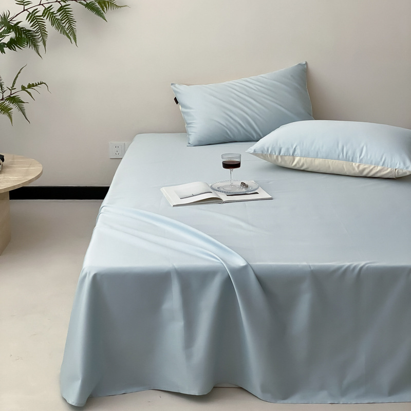 100S de lujo ligero Xinjiang algodón largo sábanas de algodón sólido sábanas caseras sábanas de satín