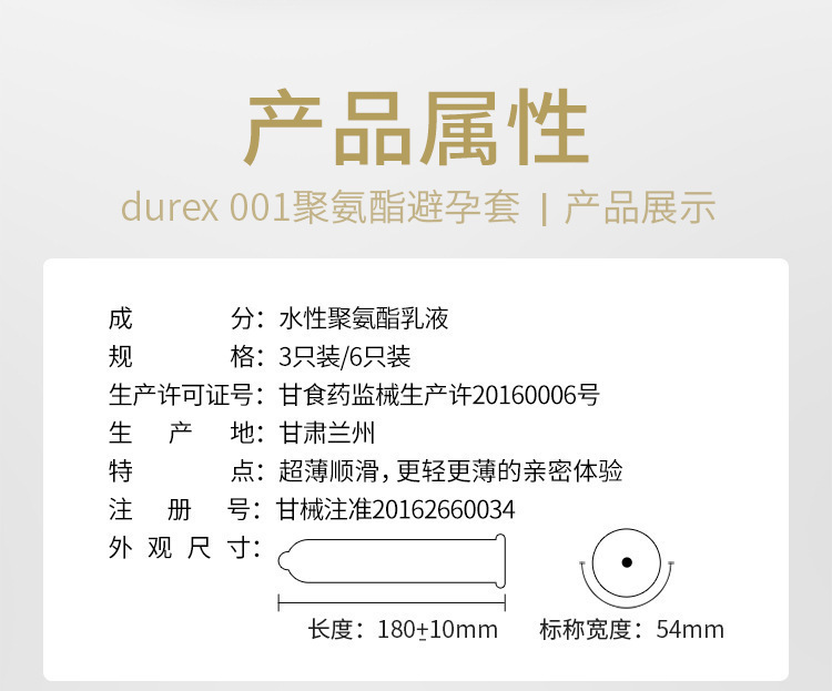 Durex 001 Polyurethane Condoms, Pack of 6, Ultra-Thin Medium Size — detail image 19