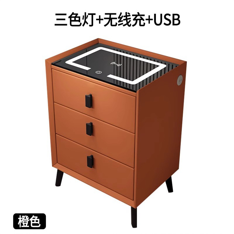 [오렌지 3 서랍] 무선 충전기 + LED 3 색 빛 + USB