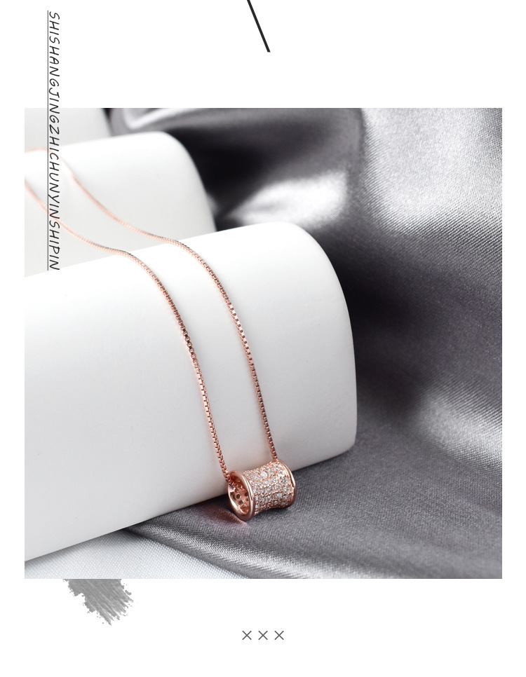 Linglang S925 Sterling Silver Necklace Chain for Women Minimalist Diamond Chain Dainty Silver Pendant Necklace