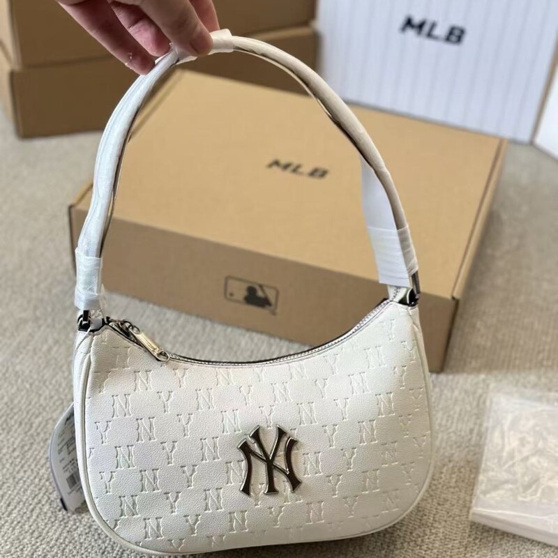 Korean Mlb New Embossed Underarm Bag Ny Printed Satchel Shoulder Bag Fashionable and Versatile Casual Work Clothing Women's Bag Trendy