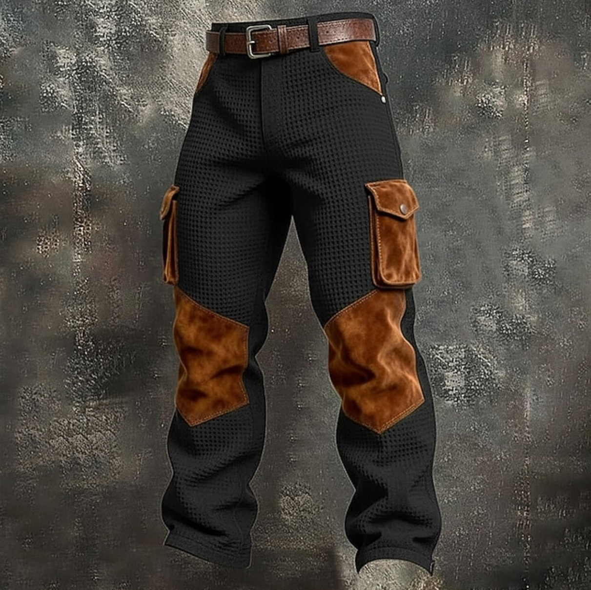 2025 New Waffle Pattern Men's Trousers Retro Work Pants Amazon Independent Site Bestseller Workwear