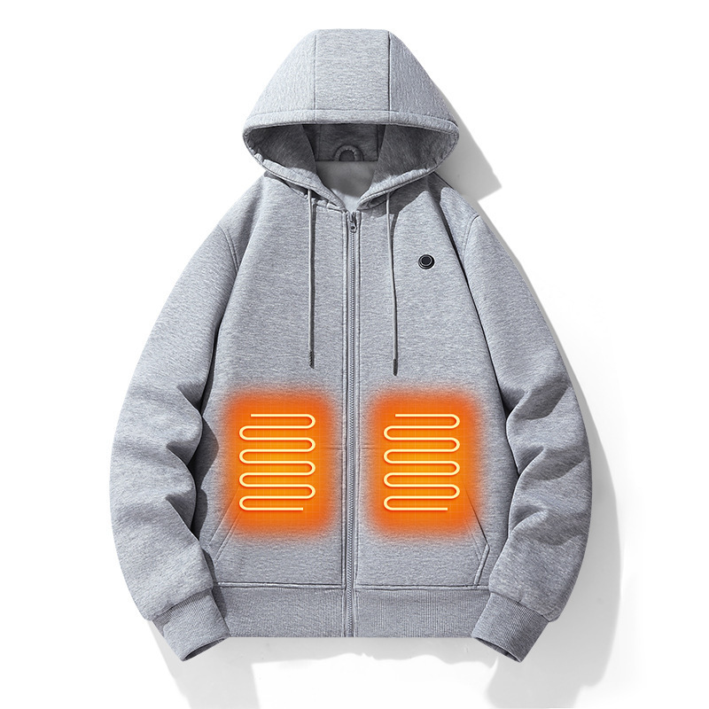 Cross-Border New Smart Heating Sweatshirt Casual Hooded Jacket USB Charging Heating Outdoor Cold-Resistant and Warm Sports Cross-Border New Smart Heating Sweatshirt Casual Hooded Jacket USB Charging Heating Outdoor Cold-Resistant and Warm Sports