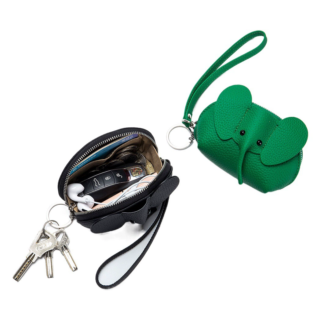 Новая сумка креативная карточная сумка из натуральной кожи слон портмоне женская маленькая сумка из воловьей кожи первого слоя клатч для монет ins