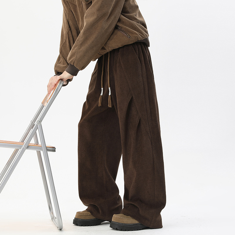 Melard Coffee-Colored Versatile Trendy Pants for Men, Autumn and Winter Style, Cleanfit Soft and Drapey Pants, Wrinkled American-Style Parachute Pants Melard Coffee-Colored Versatile Trendy Pants for Men, Autumn and Winter Style, Cleanfit Soft and Drapey Pants, Wrinkled American-Style Parachute Pants