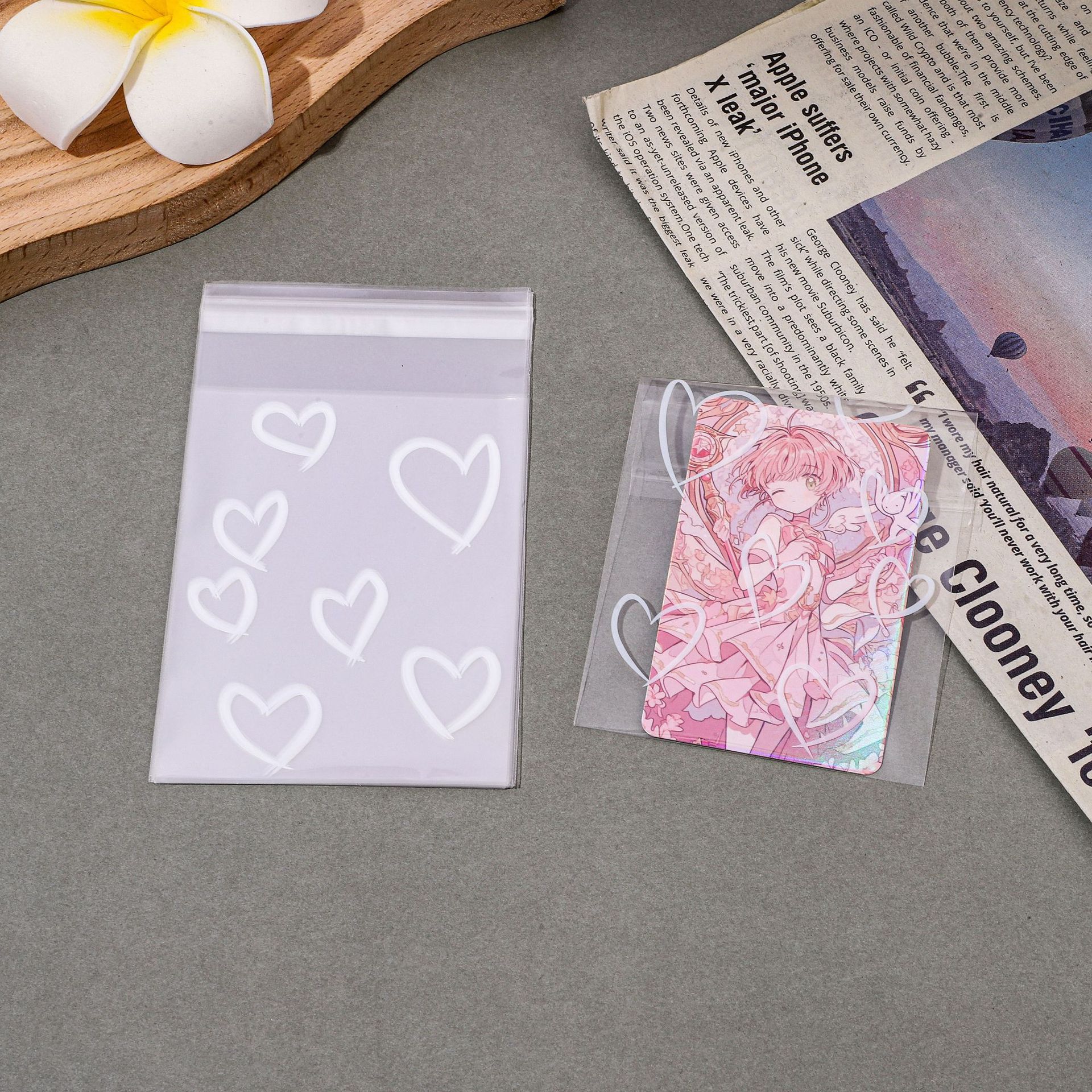 흰색 작은 하트 50개 팩] 8*10+3