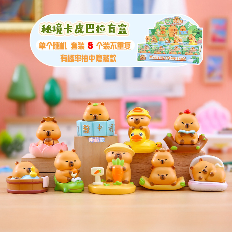 新款网红热卖卡皮巴拉手办吒吒巴拉盲盒水豚儿童玩具桌面摆件批发|undefined