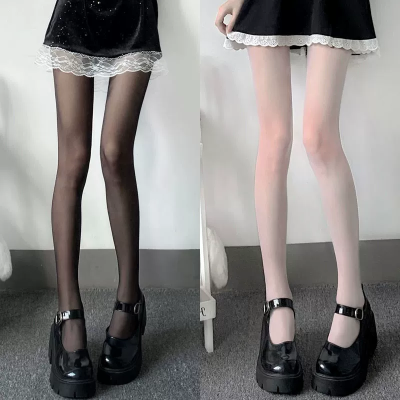 Прозрачные колготки Lolita, белые прозрачные летние тонкие колготки, one size