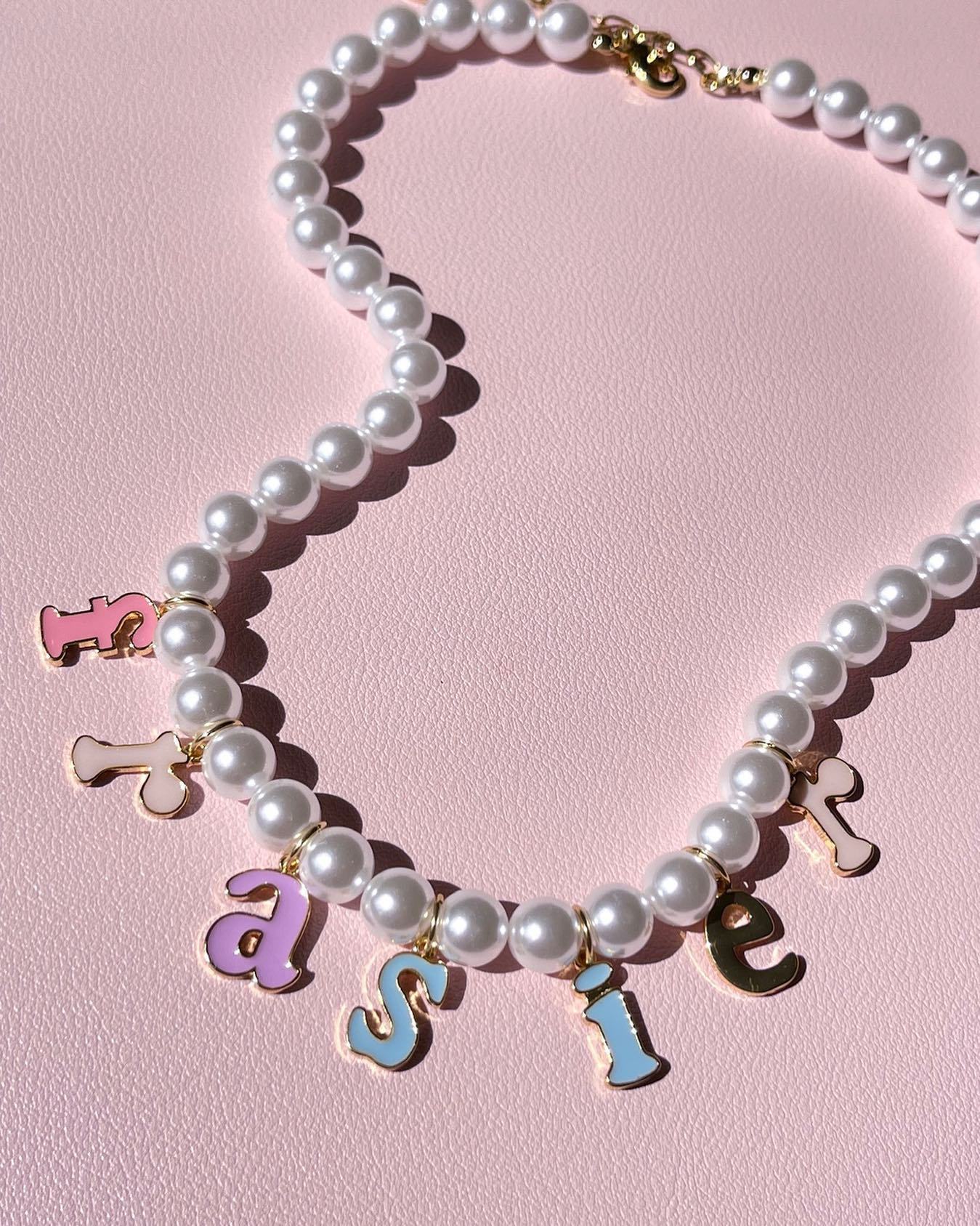 Fashion Letter Artificial Pearl Patchwork Pendant Necklace 1 Piece