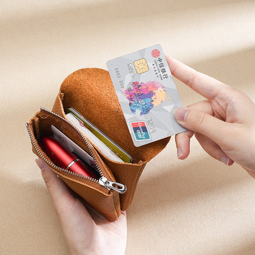  New Genuine Leather Coin Purse Women's Coin Bag Coin Purse First Layer Cowhide Small Purse Can Hold Card Keys