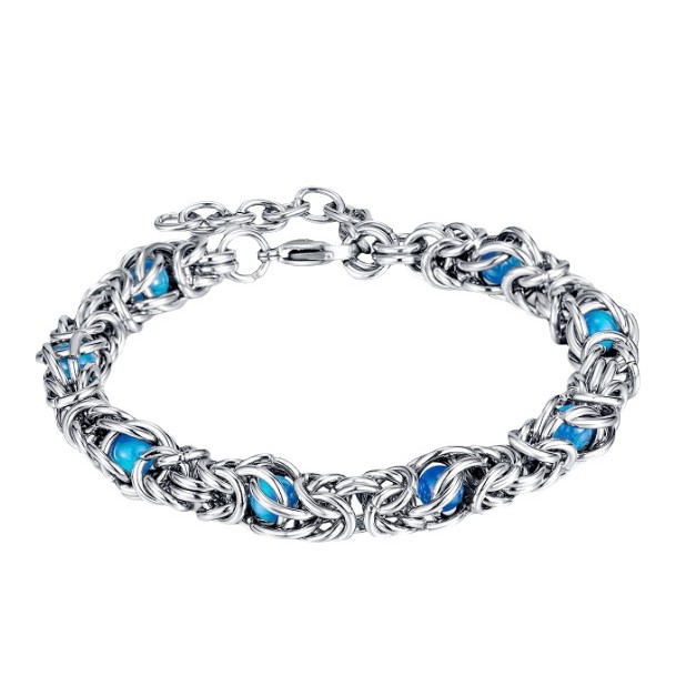 PUNK Klein cuentas azules avanzado sentido del diseño heavy metal Nueva Pulsera de Los Hombres de moda de las mujeres hip hop PUNK motocicleta Accesorios