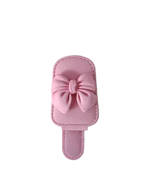 Cross-Border Simple Bow-Knot Pu Leather Car Glasses Holder Car Sun Visor Sunglasses Storage Clip Magnetic Glasses Clip (Car Glasses Clip/Bill Clip) - pink-bow-pink-glasses-clip