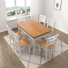 全實木餐桌椅中式1米1.3米小戶型家用飯桌長方形西餐桌鄉村八仙桌