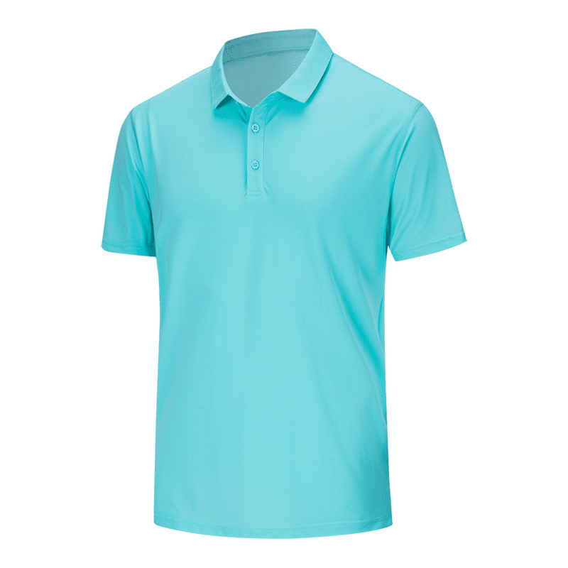 En stock al por mayor 180g verano hielo elástico 88% nylon 12% spandex solapa manga corta Camiseta polo personalización