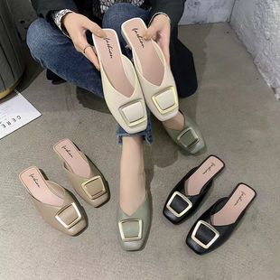 Slippers Women's Outer Wear Half-bag Shoes Clothing Store Fitting Shoes Soft Sole Fashionable All-match Lazy Shoes Slip-on Slippers Women