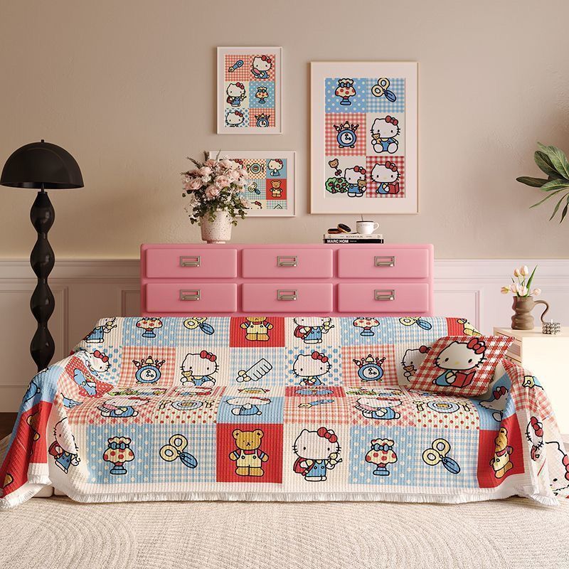 ドーパミンの新しいソファカバー布、かわいい、オールシーズンユニバーサル、フルカバー漫画ソファクッションカバー、滑り止めソファタオル|undefined