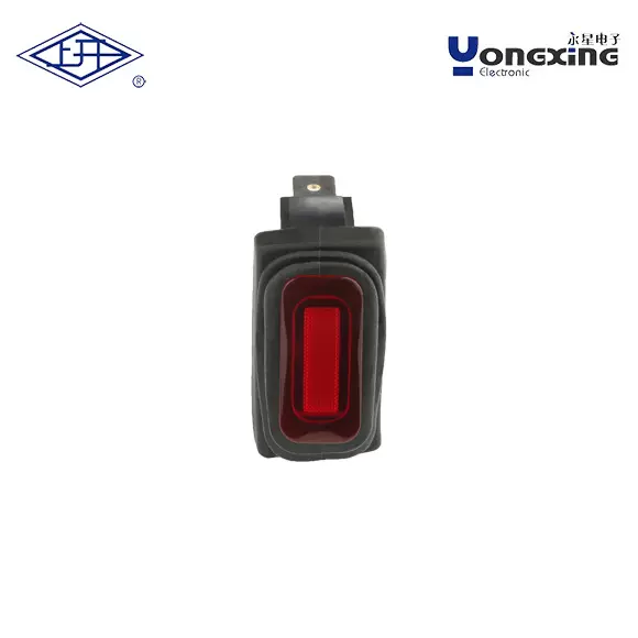 上海永星KCD1自锁三脚带灯红色IP65防水跷板开关