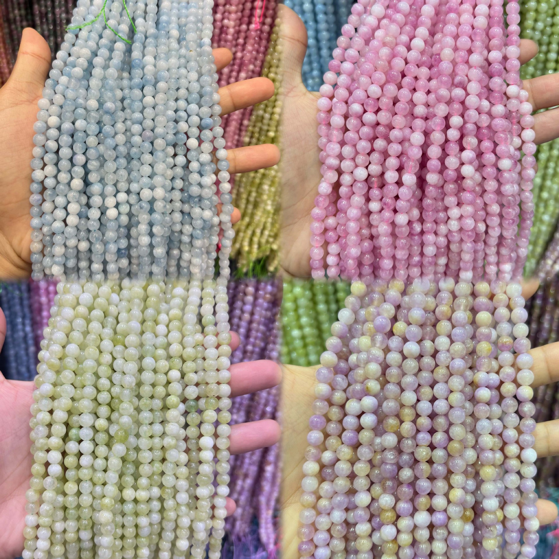 Export small pearl optimized pearl 6mm two-color round bead stringing handmade material DIY matching accessories 