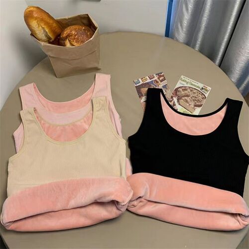 New style thermal vest for women, velvet thickened bottoming top, seamless German underwear vest, inner wear to protect against cold in autumn and winter