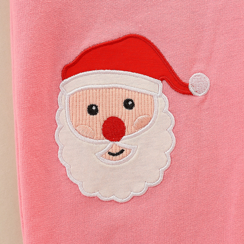 26 otoño nuevos pantalones infantiles estilo europeo y americano Navidad bordado pantalones de chicas pantalones deportivos de moda para niños image 4