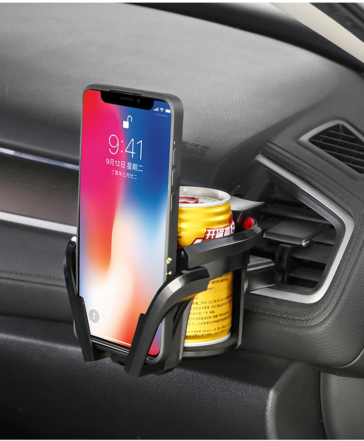 Car Water Cup Holder, Mobile Phone Holder, Multi-Functional Air Outlet, Universal Car Interior Drink Holder, Navigation Storage Rack
