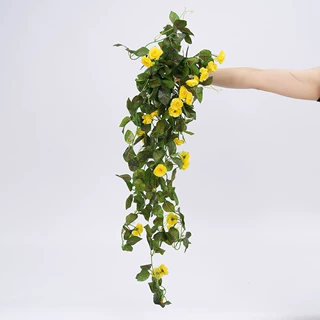 角玫瑰壁挂花藤客厅墙面装饰遮挡塑料吊篮花艺创意垂吊植物仿真花