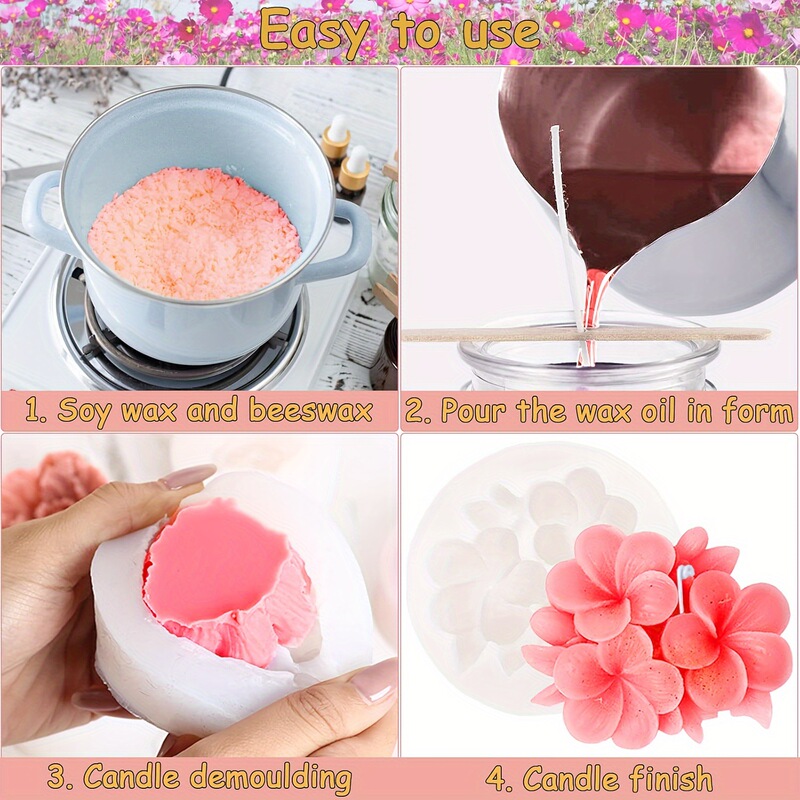 跨境花卉蜡烛硅胶模具DIY石膏香薰滴胶扩香石礼品摆件制作工具|undefined