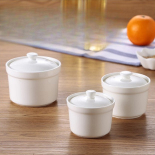 Pure White Restaurant Water-proof Ceramic Stew Pot Bone China Soup Pot with Lid Bird's Nest Dessert Supplements Steamed Egg Shaxian Stew Pot