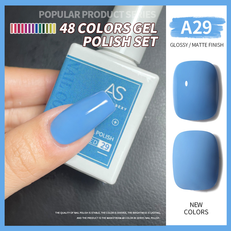 Una botella de pegamento de esmalte de uñas de un color 2022 nuevo verano popular 48-color Pequeño conjunto para el salón de uñas traje completo
