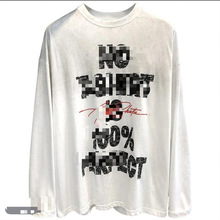 GG 明星同款 情侣哦 美式复古 印花T恤打底衫2520