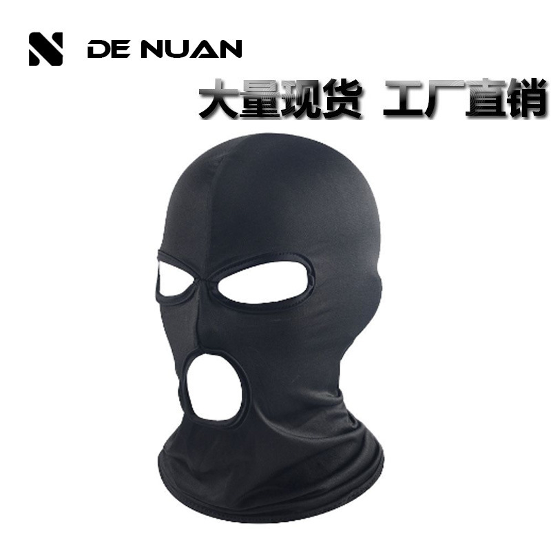 Three-Hole Outdoor Mask, Warm and Breathable Cycling Mask, Windproof Sports Hat, Autumn and Winter Flying Tigers Three-Hole Mask