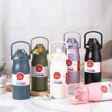 跨境316不锈钢保温壶户外运动水壶男女学生吸管水杯大容量保温杯