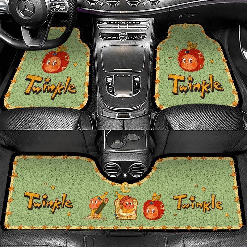 Dropshipping Cartoon Car Silk Loop Floor Mats Universal Cute Washable Anti-Dirt Single-Piece Car Mat