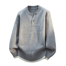 跨境外貿批發 代理加盟 男生針織衫2025秋季時尚圓領毛衣套頭衫男