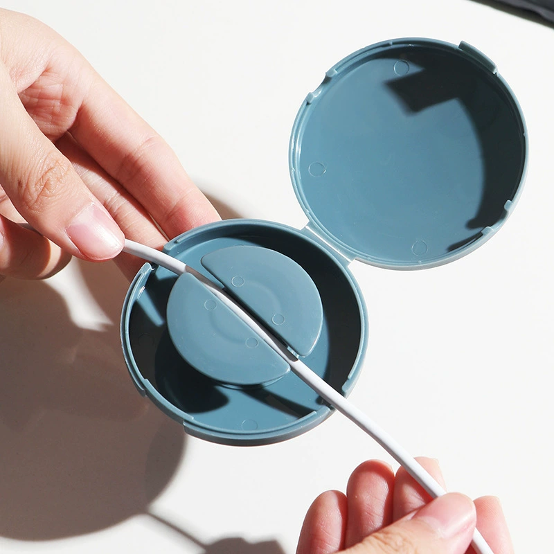 Small handheld portable round rotating storage box, mobile phone, charging cable