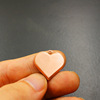 Accessory, double-sided copper pendant heart-shaped engraved, 20×21×2mm, wholesale