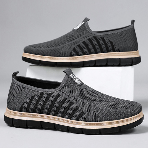 Men's Air-Weave Breathable Non-Stinky Ankle Shoes Large Men's Shoes Casual Slip-On Men's Shoes Father's Shoes