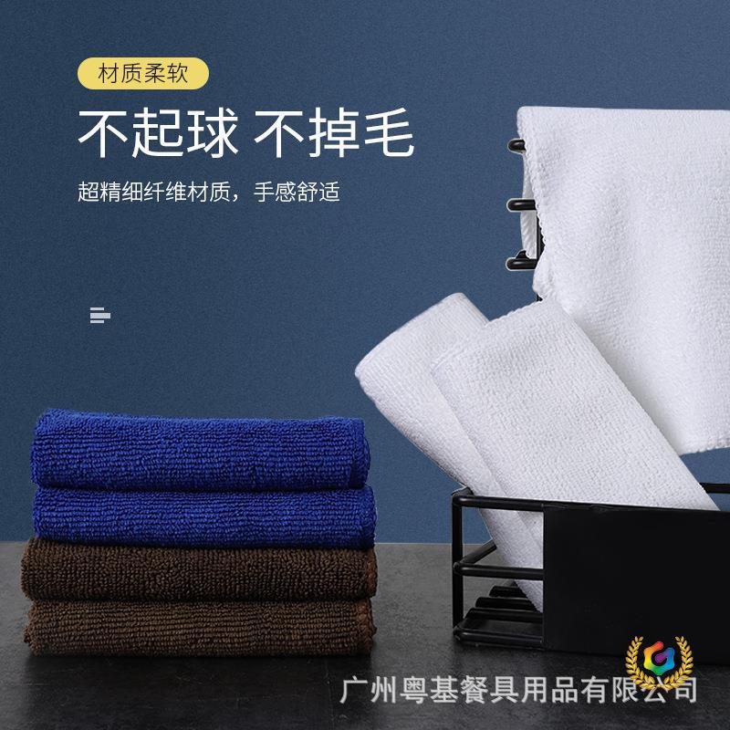 ☽ Bar Counter Cleaning Cloth, Kitchen and Restaurant Towel, Small Square Cloth, Table Wiping Cloth, Absorbent Towel, White Coffee Towel