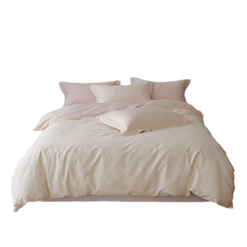 Pure Cotton Bedding Set High End Four Piece Solid Colour Bedding_voghion.com