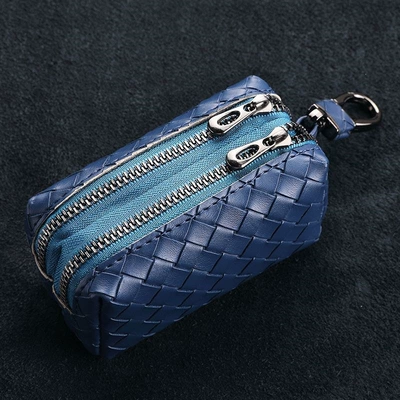 bag, car key storage bag, coin: Static Rod/Key Bag - double-zipper-royal-blue