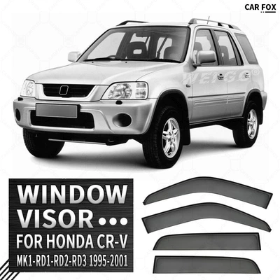 Suitable for Honda Crv/Haoying Window Rain Visor Honda Cr-V Window Visor (Rain shield) - standard-packaging-without-logo-honda-crv-mk1-rd1-rd2-rd3-1995-2001-without-bright-rain-shield-corner-protector-packaging