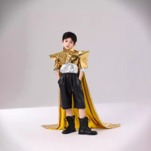 儿童科技感主题服机车赛车服运动炫酷车模服装舞台演出男童赛车服