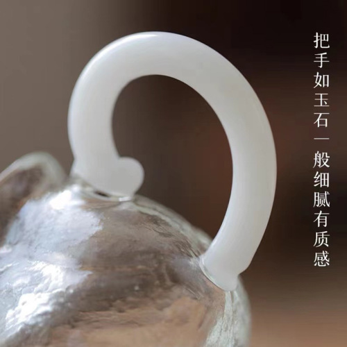 Wholesale fair cup with handle tea dispenser household kung fu tea set eagle beak male cup transparent glass fair cup