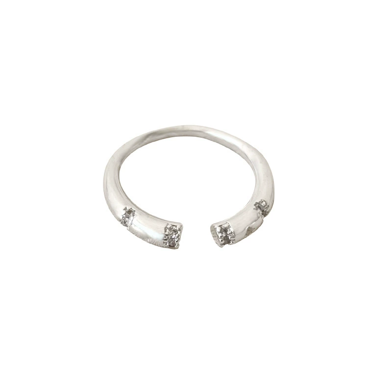 Brand ring, accessory, micro incrustation, simple and elegant design, silver 925 sample, wholesale