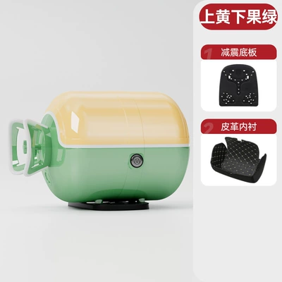 Motorcycle trunk – Waterproof Electric Vehicle Trunk - yellow-green-white-circle-with-white-edges-customized-and-shipped-within-48-hours