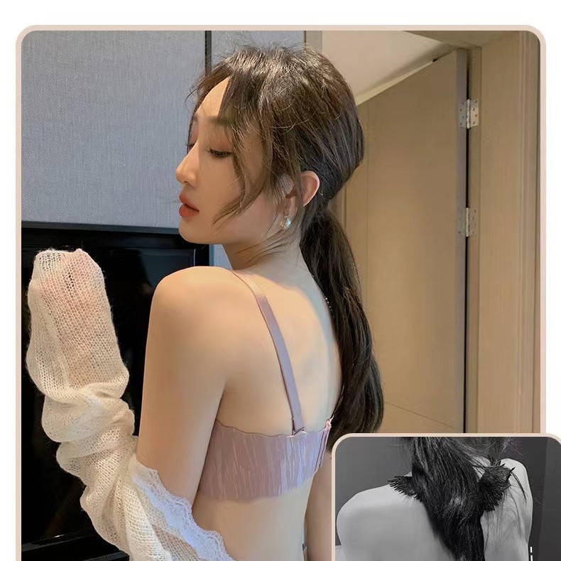 Sin costuras, cómodo y transpirable, colección lateral tridimensional, soporte superior, antideslizante, leche auxiliar, ropa interior anti-flacidez, sujetador de texto para niña, pequeño