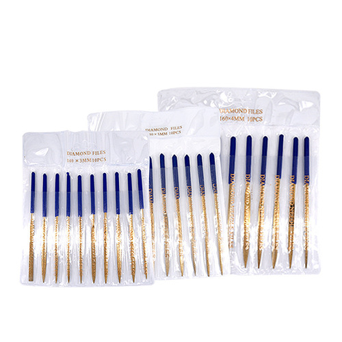Wholesale titanium plated diamond steel file 180X5MM diamond shaping file flat file 3 4 5 inch diamond file